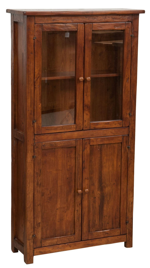 Biscottini Vetrina Credenza Country Biscottini legno massello tiglio finitura noce