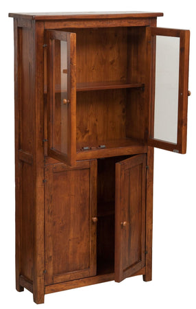 Biscottini Vetrina Credenza Country Biscottini legno massello tiglio finitura noce