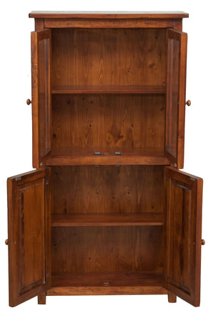 Biscottini Vetrina Credenza Country Biscottini legno massello tiglio finitura noce