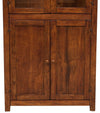 Biscottini Vetrina Credenza Country in legno massello di tiglio finitura noce L68xPR25xH130 cm. Made in Italy