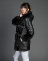 Dany - Giacca Donna Nera in vera pelle e vera pelliccia