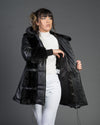 Dany - Giacca Donna Nera in vera pelle e vera pelliccia