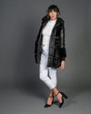 Dany - Giacca Donna Nera in vera pelle e vera pelliccia