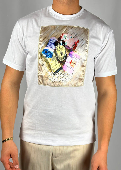 T-shirt grafica patch girocollo