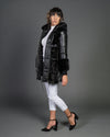 Dany - Giacca Donna Nera in vera pelle e vera pelliccia
