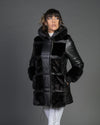 Dany - Giacca Donna Nera in vera pelle e vera pelliccia
