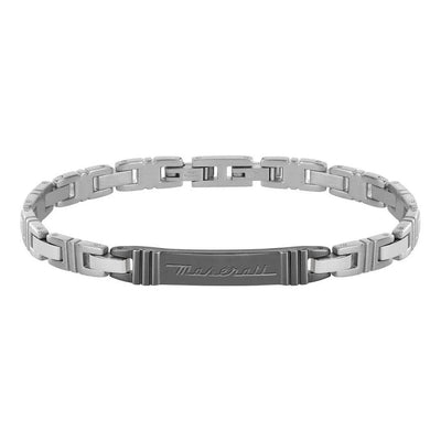 Bracciale MASERATI uomo Logo acciaio / brunito