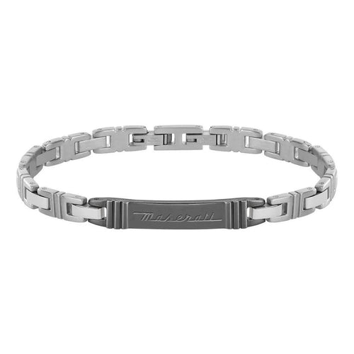 Bracciale MASERATI uomo Logo acciaio / brunito