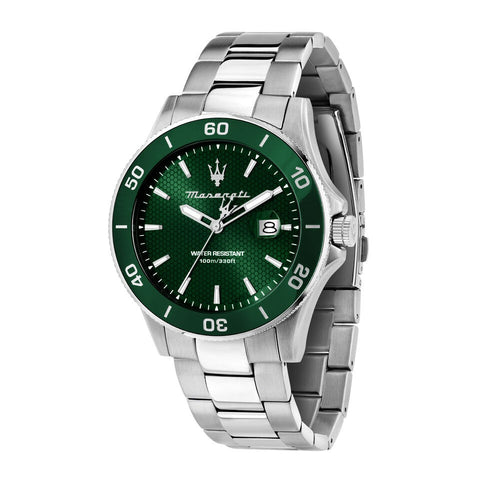 Orologio MASERATI uomo Competizione datario acciaio / verde Limited Ed.