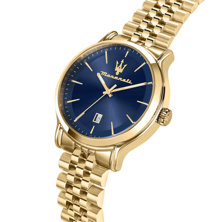 Orologio MASERATI uomo Epoca datario dorato / blu Limited Edition