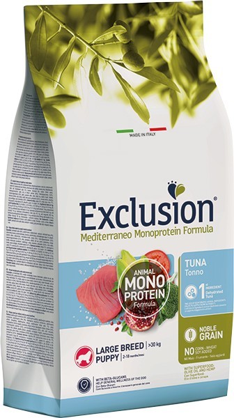 Exclusion Monoprotein Cani Puppy Large Breed tonno 12 kg