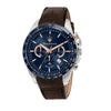 Orologio MASERATI uomo Traguardo crono pelle marrone / blu - Limited