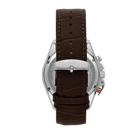 Orologio MASERATI uomo Traguardo crono pelle marrone / blu - Limited