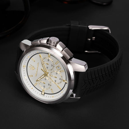 Orologio MASERATI uomo Successo crono gomma nero / bianco - Limited
