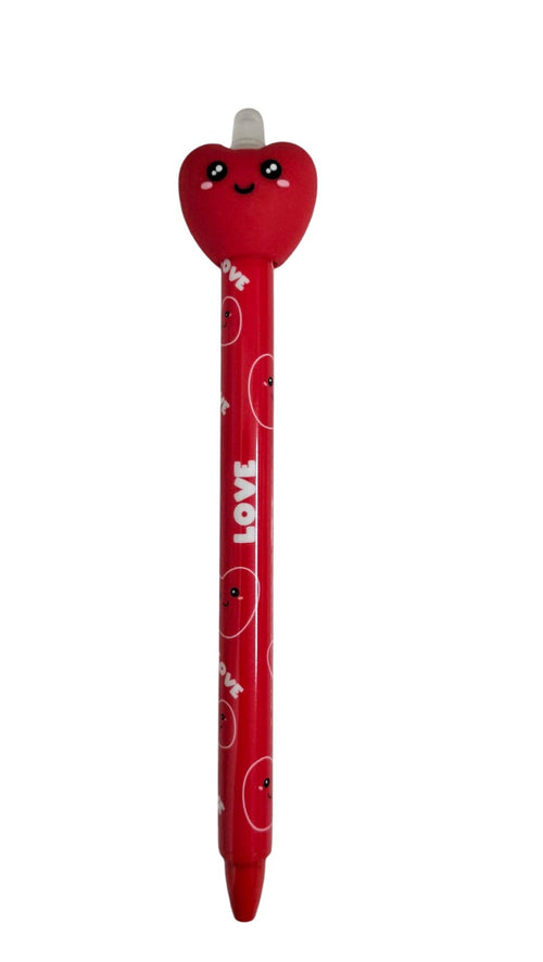 i-Total - Penna cancellabile a scatto con Cuore 3D di colore blu (XL1839H)