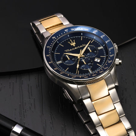 Orologio MASERATI uomo Sfida crono acciaio bicolore / blu - Limited Ed.