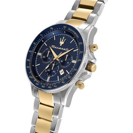 Orologio MASERATI uomo Sfida crono acciaio bicolore / blu - Limited Ed.