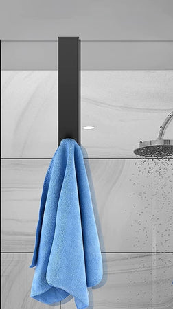 Gancio Per Box Doccia Appendi Asciugamano Accappatoio Bagno 4 X 18 Cm Nero 87770