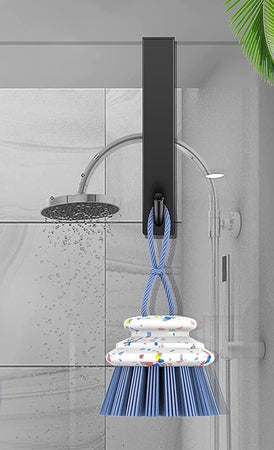 Gancio Per Box Doccia Appendi Asciugamano Accappatoio Bagno 4 X 18 Cm Nero 87770