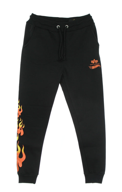 ALPHA INDUSTRIES Pantalone Tuta Felpato Uomo Flame Jogger X Hot Wheels Black da uomo