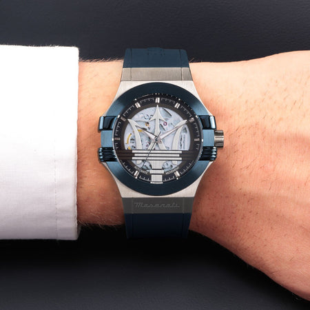Orologio MASERATI uomo Potenza Automatico gomma blu