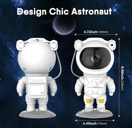 I-TOTAL® - Proiettore a LED effetto cielo stellato, lampada proiettore modello Astronauta