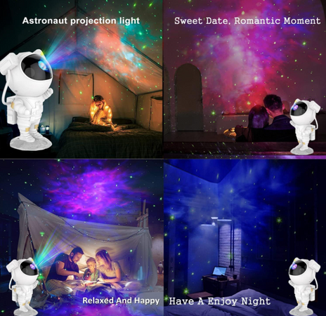 I-TOTAL® - Proiettore a LED effetto cielo stellato, lampada proiettore modello Astronauta