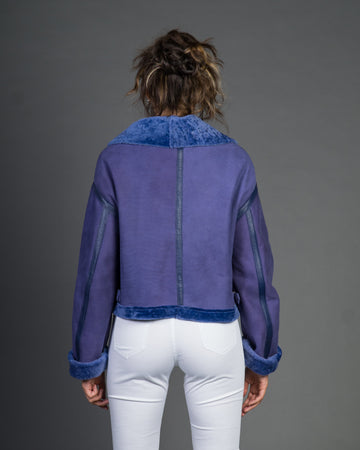 Marisol - Giacca Donna Lilla in vero montone Shearling