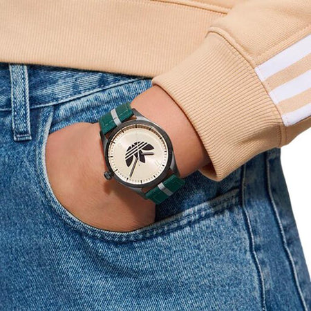 Orologio ADIDAS uomo CODE FOUR tessuto verde / beige