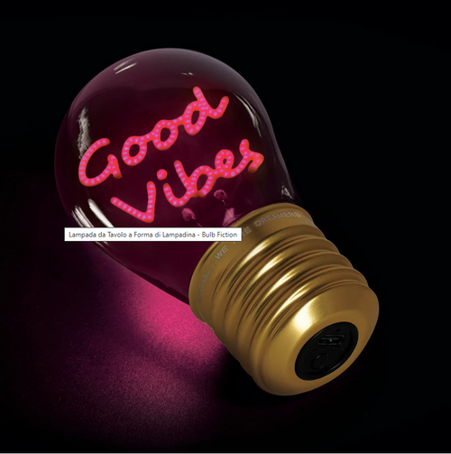 Legami - Lampada da Tavolo a Forma di Lampadina - Bulb Fiction Good Vibes