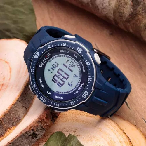 Orologio SECTOR uomo Ex-26 digitale gomma blu multi funzione