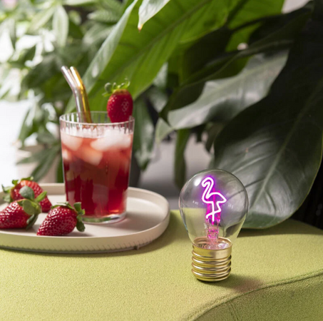 Legami - Lampada da Tavolo a Forma di Lampadina - Bulb Fiction - Flamingo