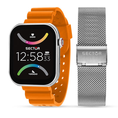 Smartwatch SECTOR S-03 digitale multi funzione arancio + mesh