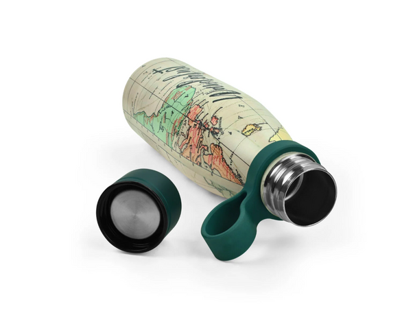 Legami - Hot&Cold, Bottiglia Termica 500 ml, Leggera e Resistente, Chiusura Ermetica, Manico in Silicone Removibile, Tema Travel