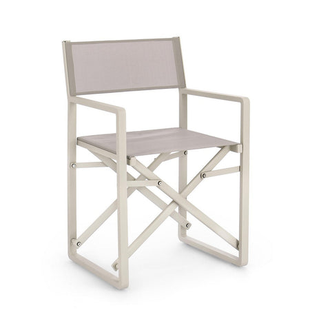 Sedia da regista "Konnor" struttura in alluminio, seduta in textilene, ideale per giardino