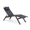 Lettino chaise longue Krion con poggiatesta, struttura in alluminio verniciato per esterno