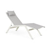 Lettino chaise longue Krion con poggiatesta, struttura in alluminio verniciato per esterno