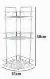 Mensola Angolare Doccia A 3 Ripiani Portaoggetti In Metallo Scaffale Bagno 59260