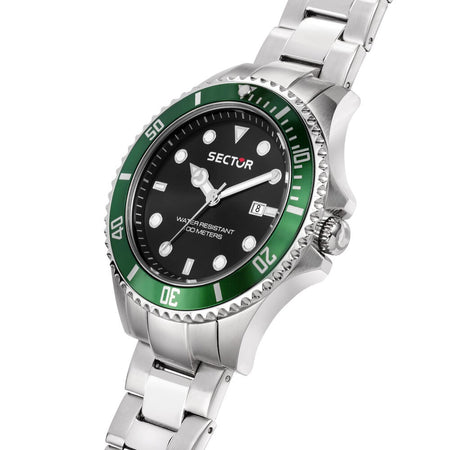 Orologio SECTOR uomo 230 datario acciaio nero / verde