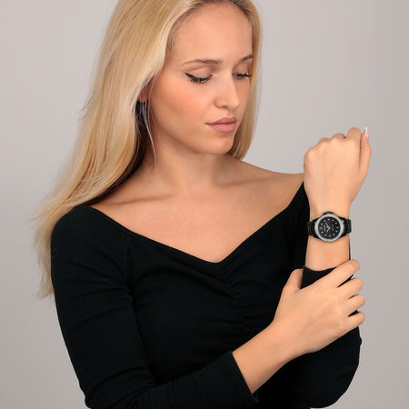 Orologio SECTOR donna 230 acciaio nero / cristalli bianchi