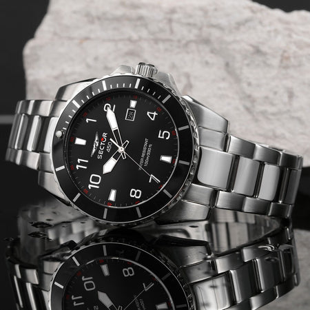 Orologio SECTOR uomo 450 data acciaio / nero
