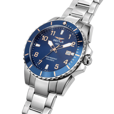 Orologio SECTOR uomo 450 data acciaio / blu