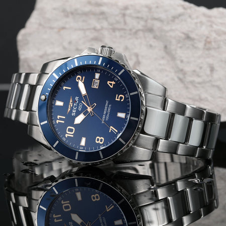 Orologio SECTOR uomo 450 data acciaio / blu