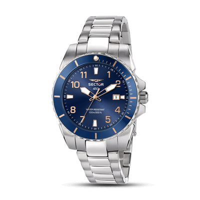 Orologio SECTOR uomo 450 data acciaio / blu