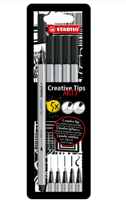 STABILO - creative tips - conf. 5 pz - nero - 89/5-1-20