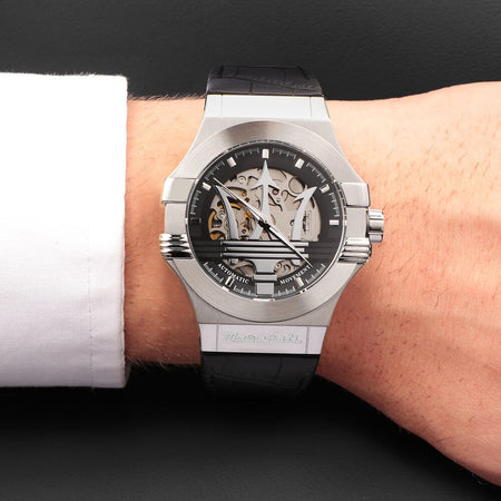 Orologio MASERATI uomo Potenza Automatico pelle nero
