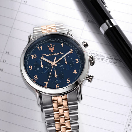 Orologio MASERATI uomo Epoca cronografo bicolore / blu