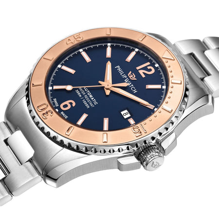 Philip Watch Amalfi Diving Automatic  –  Blu & Lunetta Oro Rosa (R8223218004)