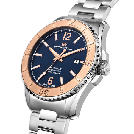 Philip Watch Amalfi Diving Automatic  –  Blu & Lunetta Oro Rosa (R8223218004)