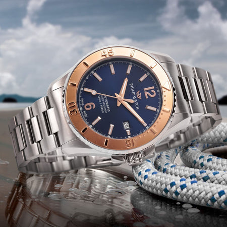 Philip Watch Amalfi Diving Automatic  –  Blu & Lunetta Oro Rosa (R8223218004)